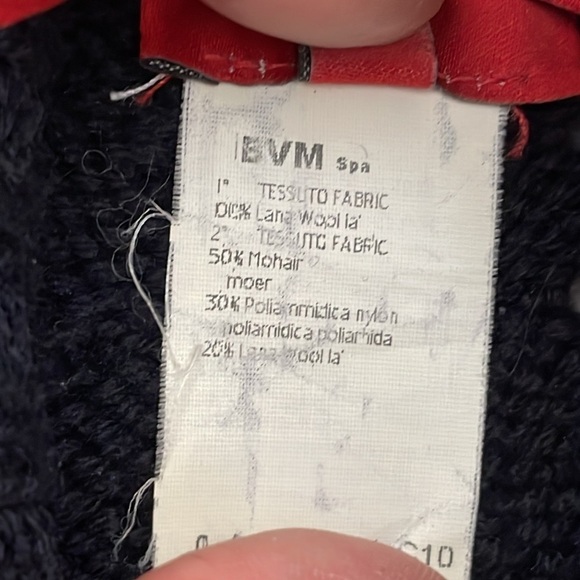 Les Copains Sweater Women's XS Extra Small IT 42 Blue Wool Knit Turtleneck - Picture 12 of 14